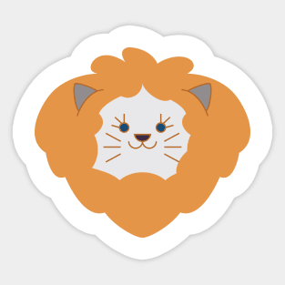 Adorable smiling cat with lion hair Sticker